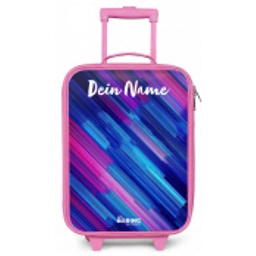 Neon - Strepen - Abstract - Blauw - Roze Kinderkoffer - Roze klein -zz3dotto