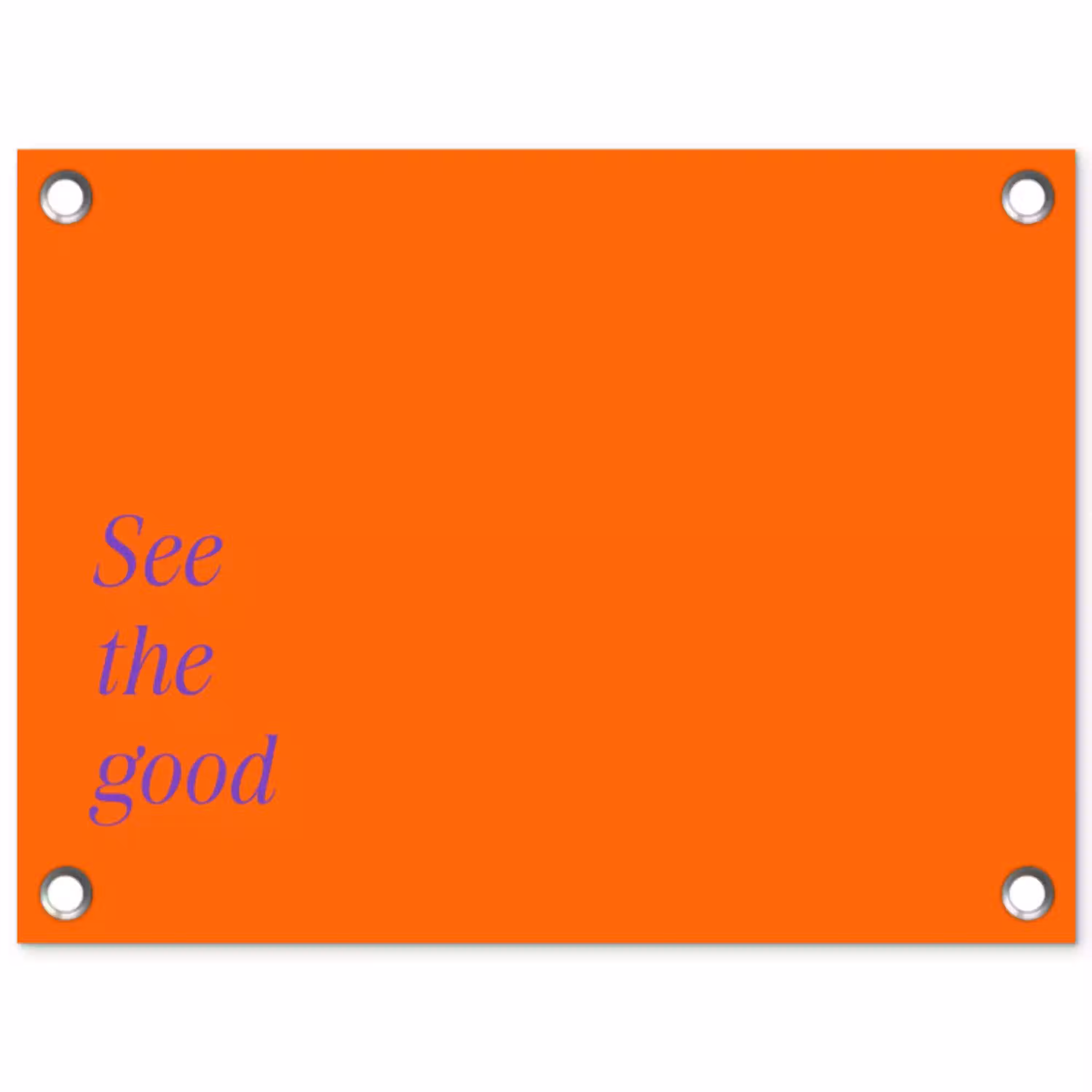 See te good - Paars - Oranje tuinposter los doek klein -3d
