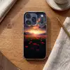Landschap - Zonsondergang - Bloemenveld Telefoonhoesje iPhone 17 Pro klein -sfeer1