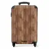 Roodbruin met hout structuur NBS - Handbagage koffer - Volwassenen Unisex middel -productfoto_recht