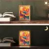 Bloem - Verflook - Modern - Abstract - Kleuren Light Box met kabel (Tafellamp) klein -sfeer3