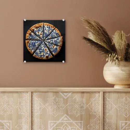 Pizza - Eten - Delftsblauw plexiglas 5mm klein -sfeer5