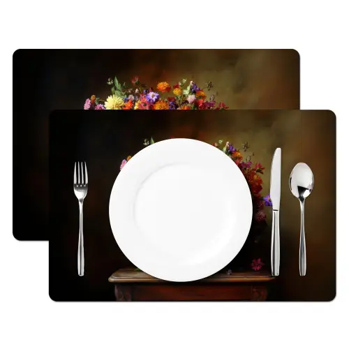 Kleur - Bloemen - Vintage - Bloemenvaas Placemat vinyl groot -zzsfeer2_Kitchenyeah-website
