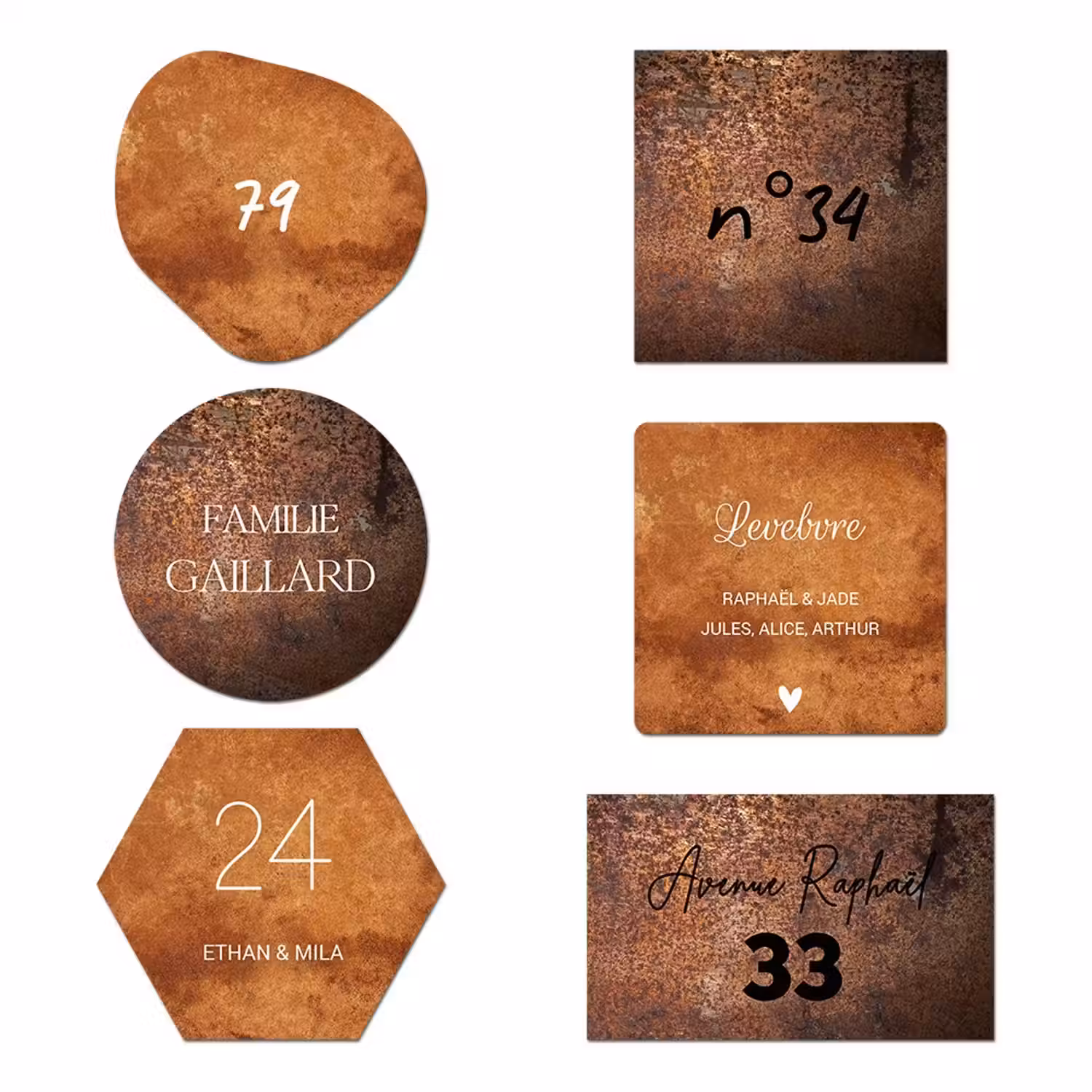 Plaque Numero Maison Rouille