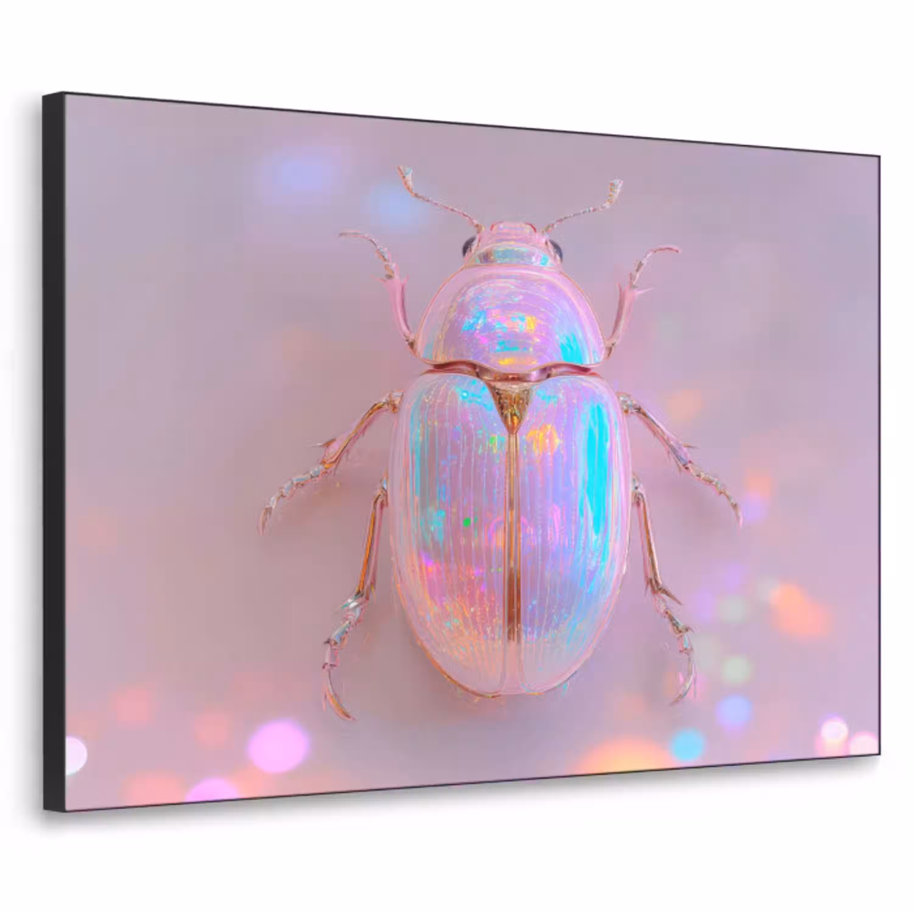 Kever - Metallic - Lichteffect - Roze Textielframe - compleet frame klein -3d
