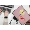 Bloemen - Anthuriums - Geel - Roze laptophoes neopreen klein -bureau