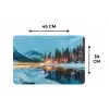 Winterlandschap - Natuur - Huis - Bergen - Sneeuw Placemat vinyl groot -specs