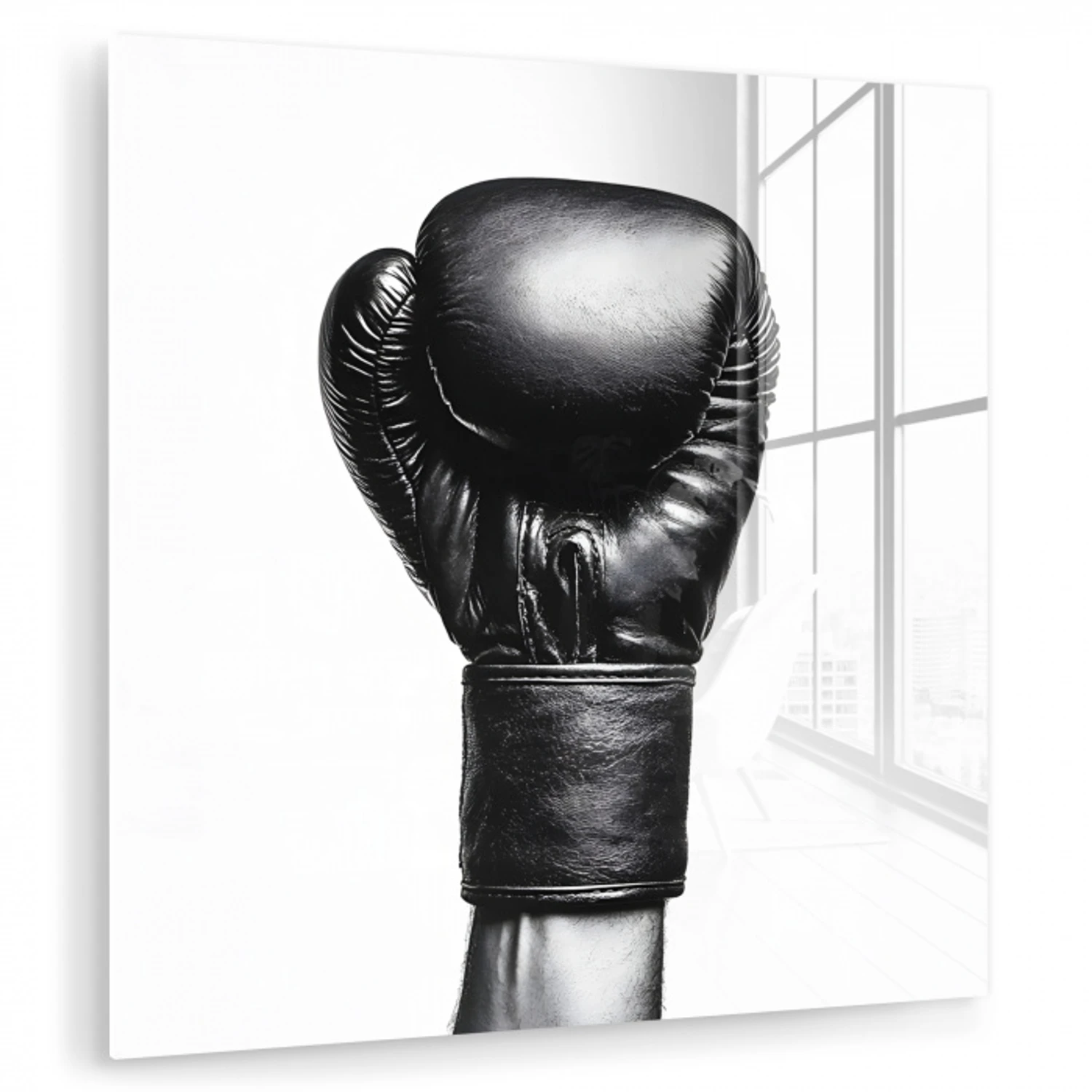 Bokshandschoen - Zwart - Hand plexiglas 5mm klein -zzzproduct_nieuw