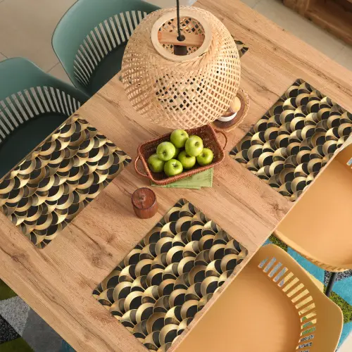Schubben - Structuur - Goud Placemat vinyl groot 368 -zzsfeer5_Kitchenyeah-website