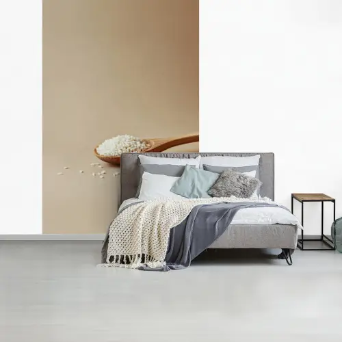Lepel - Rijst - Hout - Beige fotobehang vinyl groot -slaapkamer