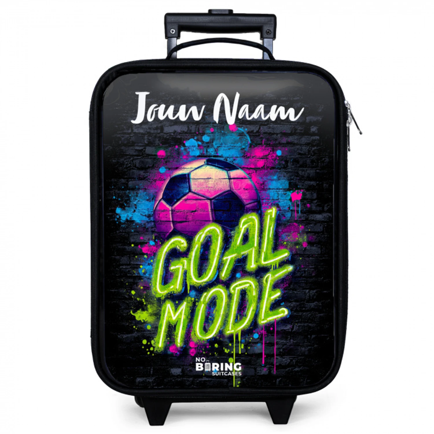 Neon - Graffiti - Voetbal - Kleurrijk Kinderkoffer - Zwart klein -zzz_website3d