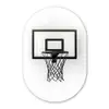 Basketbalbord - Minimalistisch - Zwart Wandcirkel Ovaal Forex klein -3d
