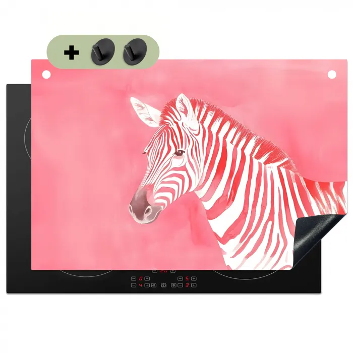 Zebra - Pink - Verf Inductie beschemer met haakjes klein -3d