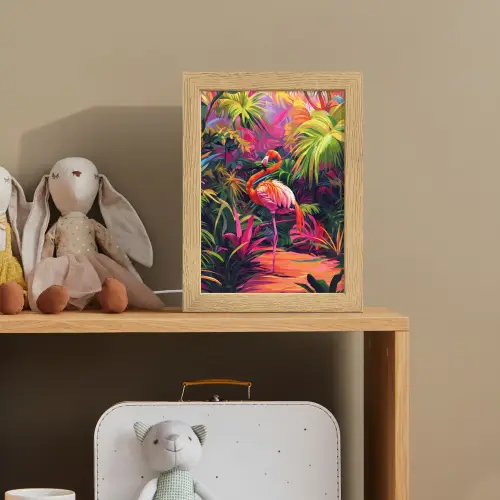 Flamingo - Tropisch - Dier - Bladeren Light Box met kabel klein -sfeer2_kind