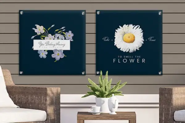 Tuinposters Bloemen met Tekst