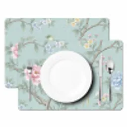 Vogel - Bloemen - Kleurrijk Placemat vinyl groot -zzsfeer2_Kitchenyeah-website
