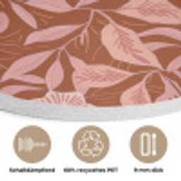 Patroon - Bladeren - Terracotta Akoestische PET Vilt - Rond klein 838 -closeup_DE