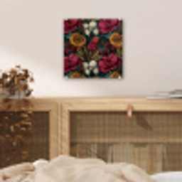 Bloemen - Patroon - Rood - Goud plexiglas 5mm klein 11 -sfeer4