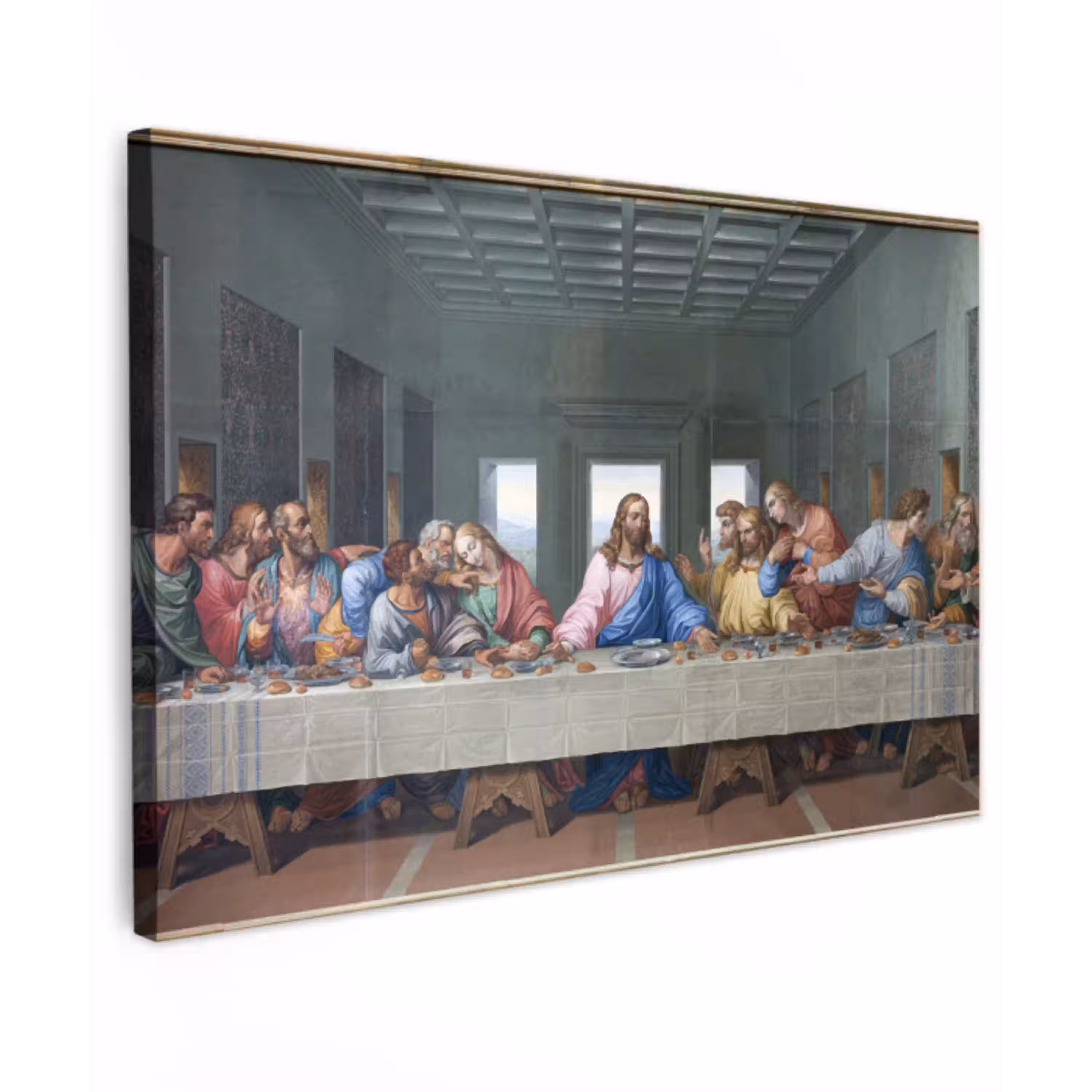 Het laatste avondmaal - Leonardo da Vinci canvas 2cm klein -z3d