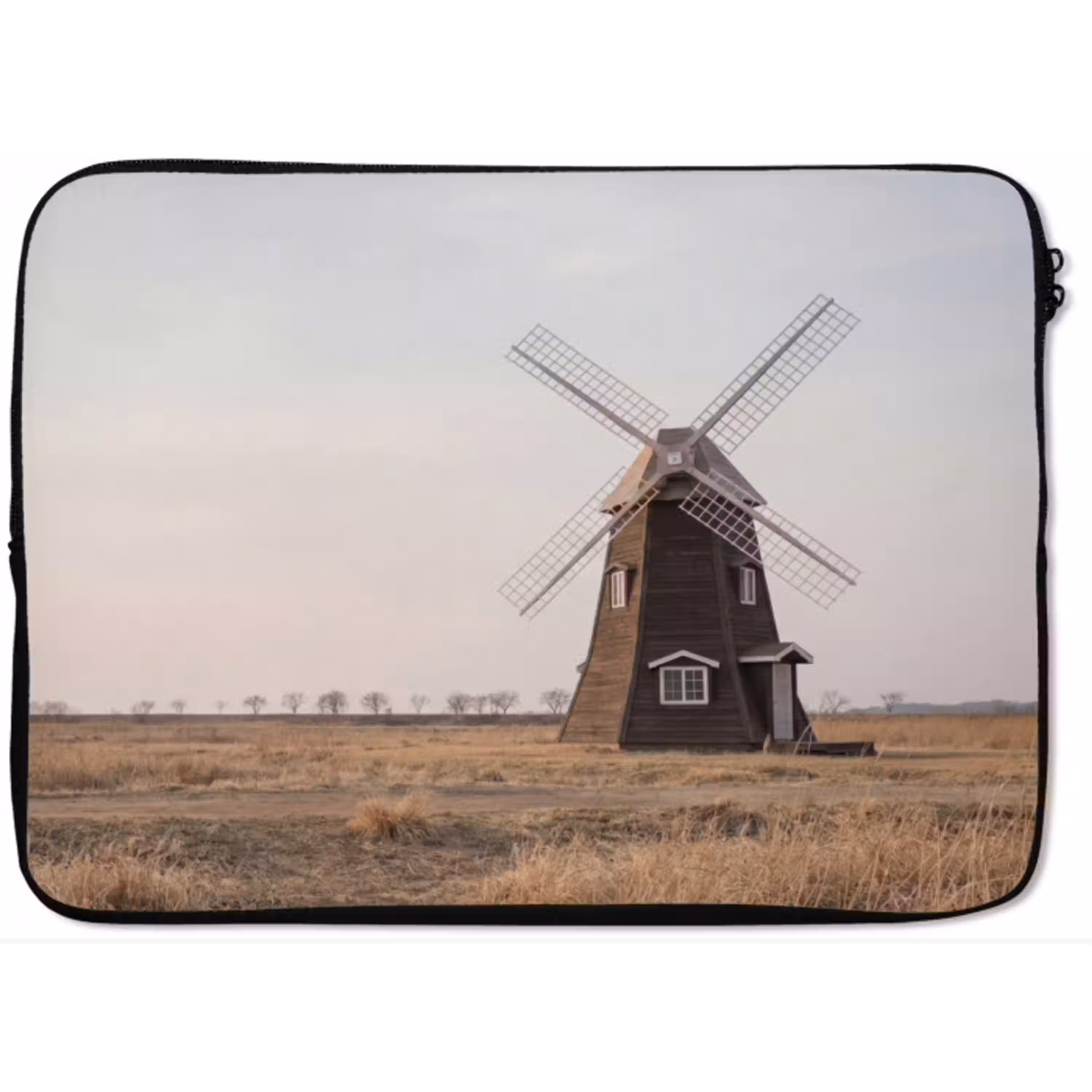 Windmolens - Landschap - Veld laptophoes neopreen klein -zkaufland3dotto