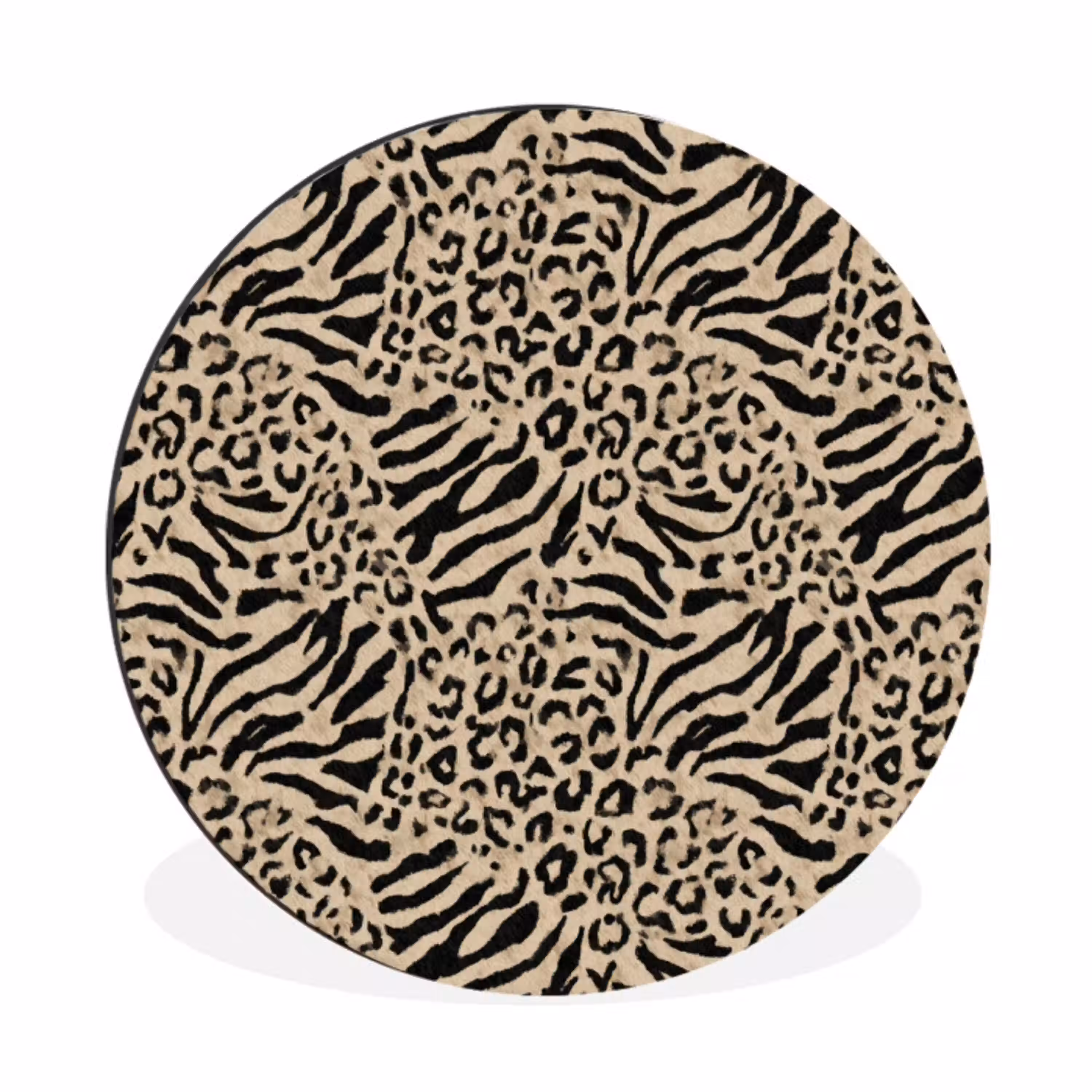 Giraf - Zebra - Motief - Bruin Wandcirkel aluminium klein 190 -3d