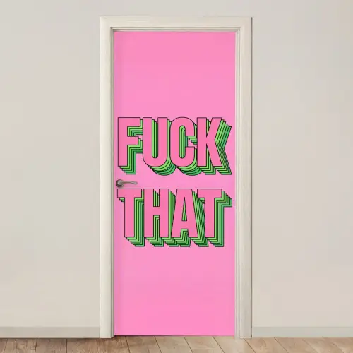 Tekst - Bold - Roze deurposter klein -3d_beige