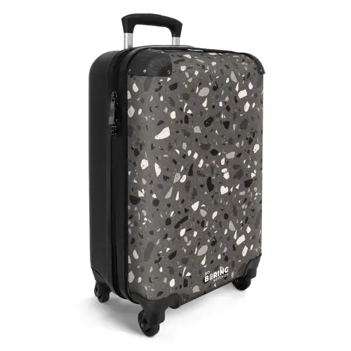 Terrazzo patroon veelkleurig donkergrijs NBS - Handbagage koffer - Kinderen Unisex middel -productfoto_3d