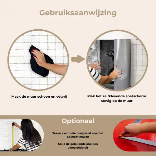 Geit - Bord - Spaghetti - Zwart Wit keuken achterwand spatscherm klein -gebruiksaanwijzing_NL