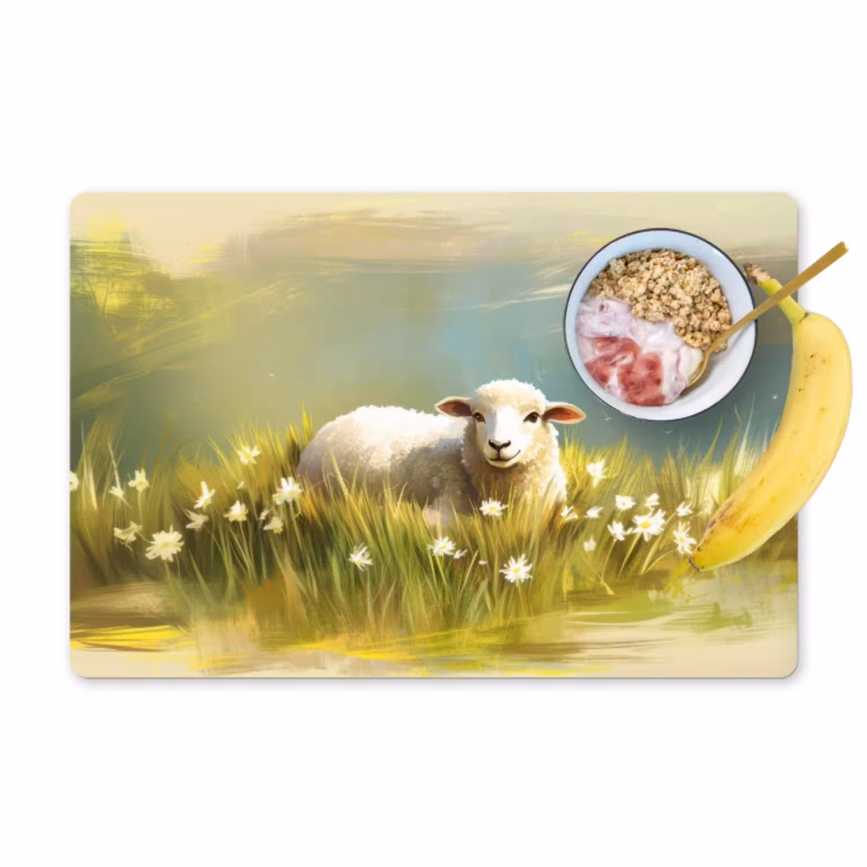 Schaap - Weide - Groen Placemat vinyl groot -zzzproduct_Kitchenyeah-website