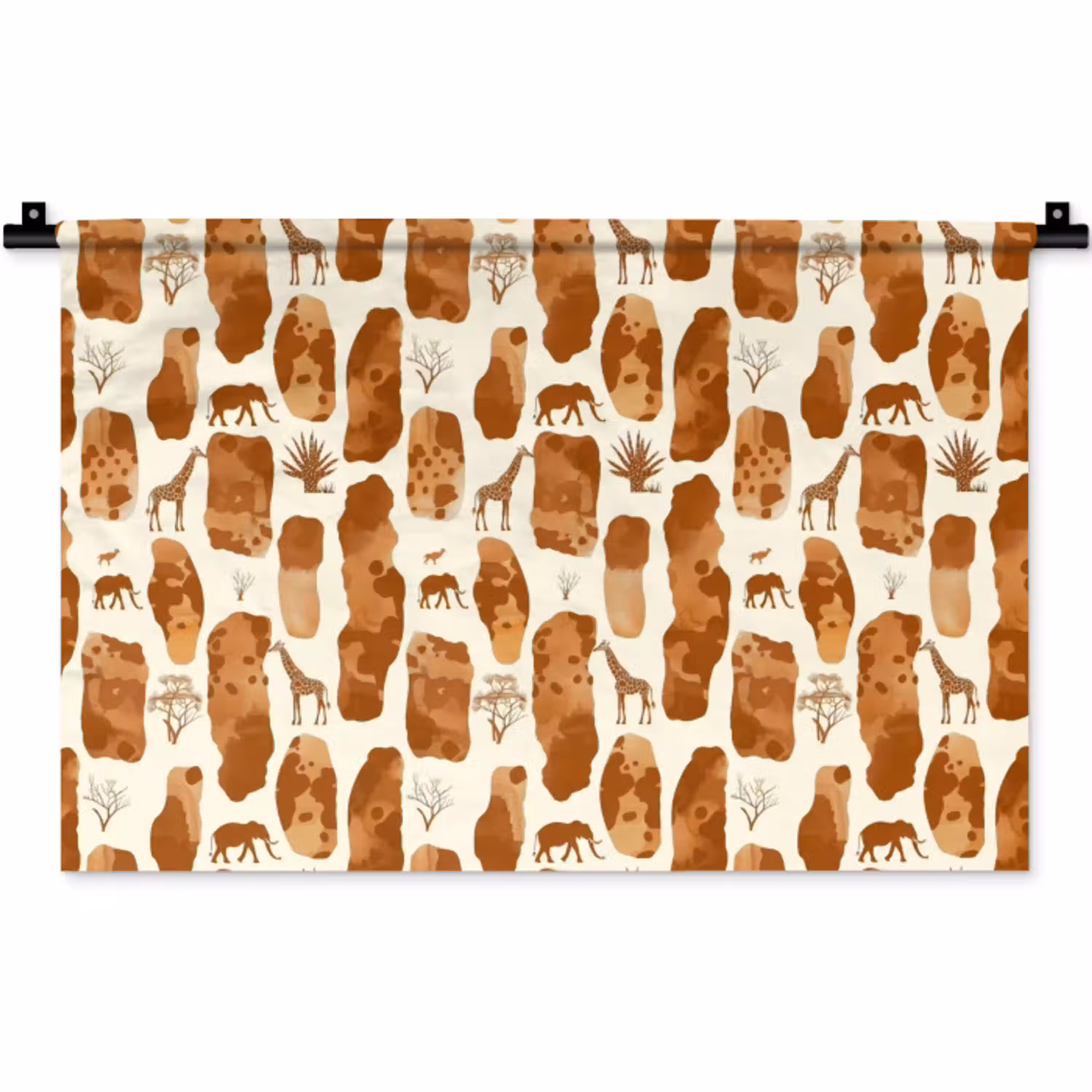 Terracotta - Safari - Dieren - Patroon Wandkleed katoen klein 269 -zz3d