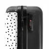 Zwarte stippenregen over een wit oppervlak NBS - Handbagage koffer - Volwassenen Unisex middel -slot