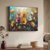 Bloemen - Verf - Kunst - Modern Textielframe - compleet frame klein -sfeer3