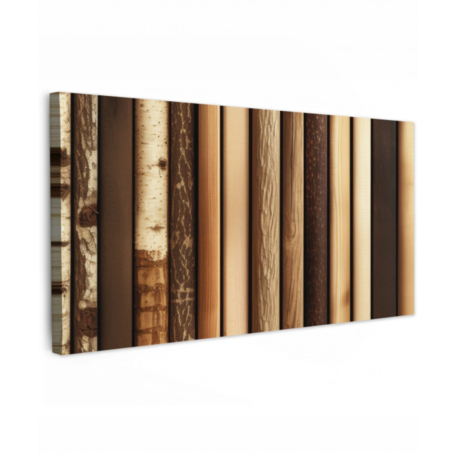 Hout - Planken - Natuurlijk Tuinposter op houten frame 2 cm dik xxl -3d