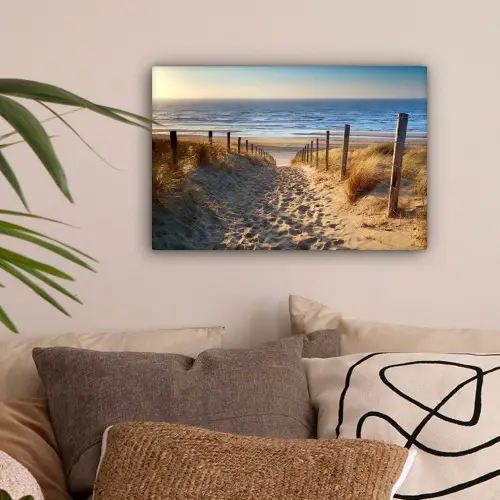 Strand - Zee - Nederland - Duinen - Zon canvas 2cm klein -sfeer1