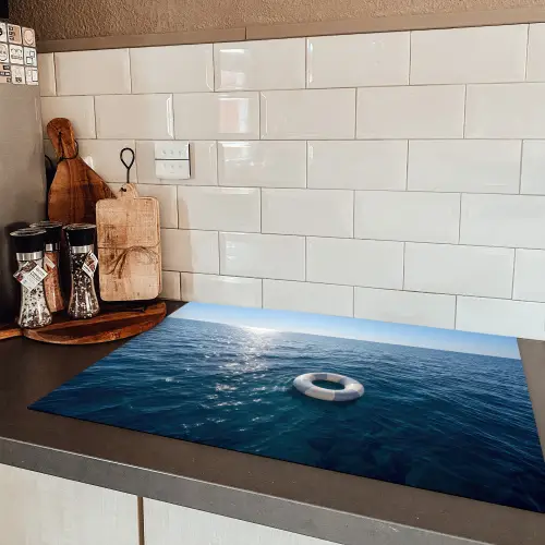 Oceaan - Zwemband - Horizon Inductie beschermer vinyl 3mm klein -sfeer3