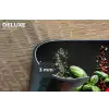 Chilipepers - Basilicum - Blaadjes - Rood Placemat vinyl groot -closeup