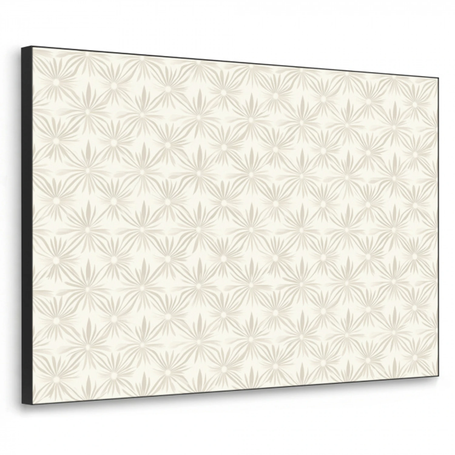 Patroon - Bloemen - Beige Textielframe zwart klein 947 -3d