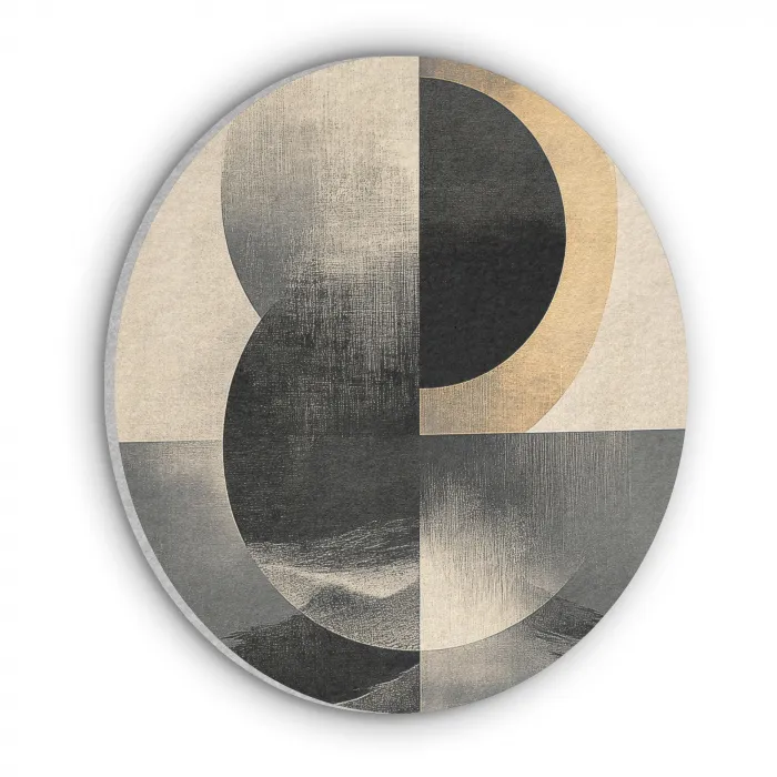 Cirkels - Schaduw - Abstract Akoestische PET Vilt - Rond klein -3d