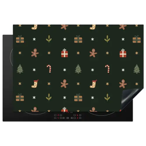 Patroon - Kerstsymbolen - Groen Inductie beschermer vinyl 3mm klein 276 -3d