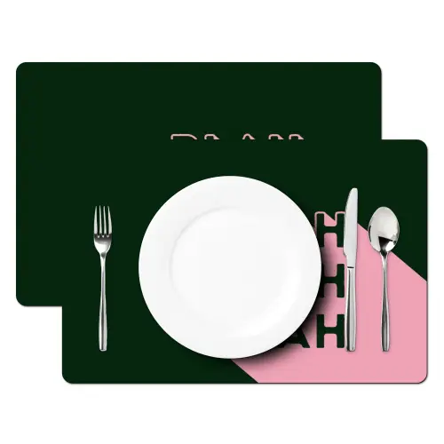 Donkergroen - Tekst - Schaduw - Grafisch Placemat vinyl groot -zzsfeer2_Kitchenyeah-website