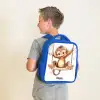 Schommelende grote aap Kinderrugzak - Blauw middel -sfeer2