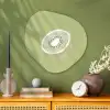 Kiwi - Lijntekening - Minimalistisch - Groen Wandcirkel Organisch Aluminium middel -sfeer2