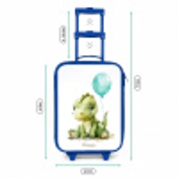 Dino met blauwe ballon Kinderkoffer - Blauw klein -productfoto_formaten