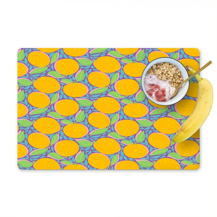 Sinaasappels - Bladeren - Kleurrijk Placemat vinyl groot 368 -zzzproduct_Kitchenyeah-website