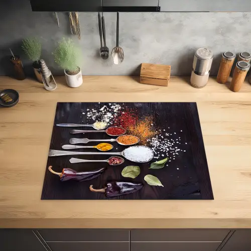 Kruiden - Lepels - Specerijen - Industrieel Inductie beschermer vinyl 3mm groot -sfeer5