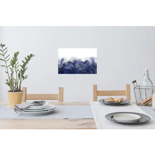 Marmer - Blauw - Marmerlook - Goud - Textuur Muursticker klein -eettafel