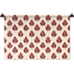 Botanisch - Patroon - Bordeaux Wandkleed katoen klein 269 -zz3d