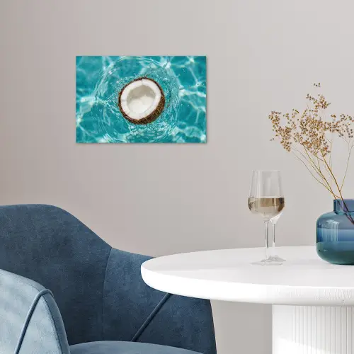 Kokosnoot - Water - Wit poster papier klein -sfeer3