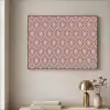 Strak - Patroon - Roze - Donkerblauw Textielframe zwart klein 947 -sfeer2