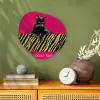 Kat - Baas - Roze - Tijgerprint Wandcirkel Organisch Forex 3mm klein -sfeer2